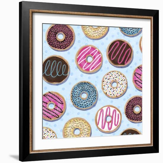 Tossed Painterly Donuts-Elizabeth Caldwell-Framed Giclee Print