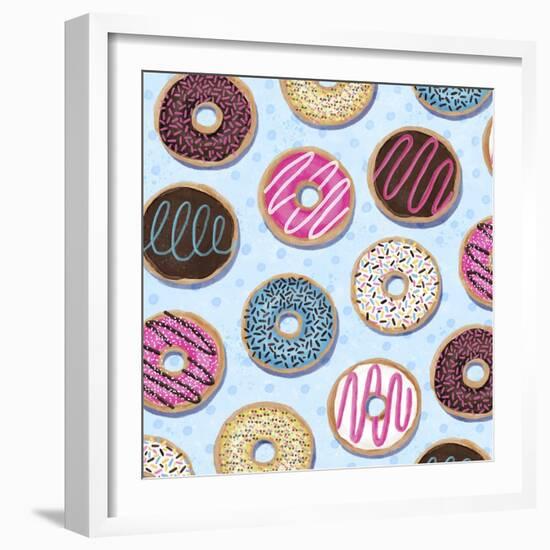 Tossed Painterly Donuts-Elizabeth Caldwell-Framed Giclee Print