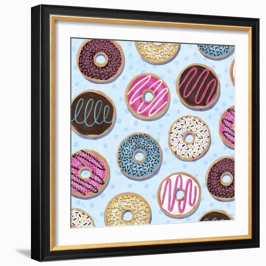 Tossed Painterly Donuts-Elizabeth Caldwell-Framed Giclee Print