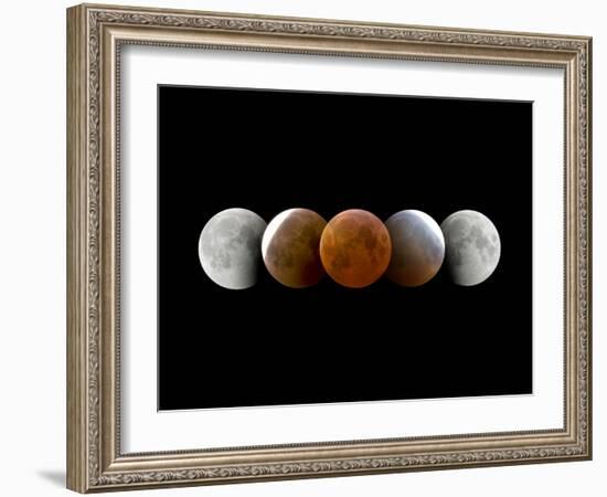 Total Lunar Eclipse, Montage Image-Dr. Juerg Alean-Framed Photographic Print