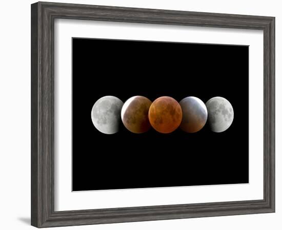 Total Lunar Eclipse, Montage Image-Dr. Juerg Alean-Framed Photographic Print