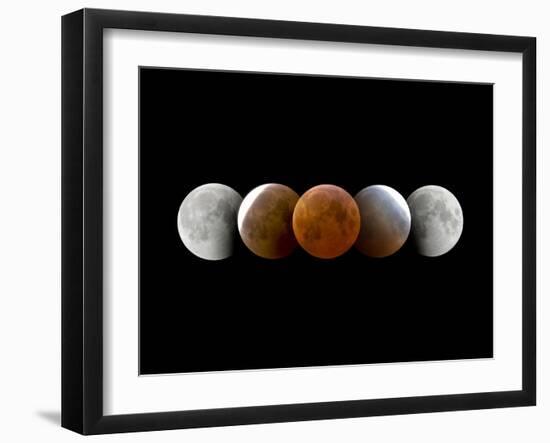 Total Lunar Eclipse, Montage Image-Dr. Juerg Alean-Framed Photographic Print