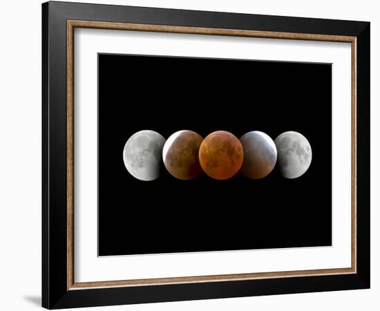 Total Lunar Eclipse, Montage Image-Dr. Juerg Alean-Framed Photographic Print