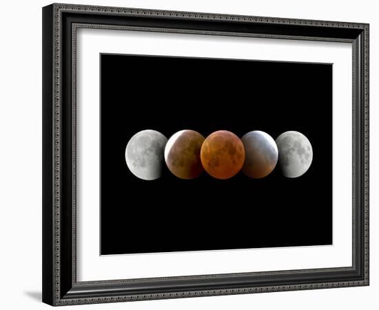 Total Lunar Eclipse, Montage Image-Dr. Juerg Alean-Framed Photographic Print