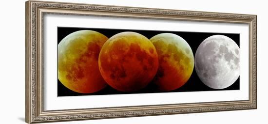 Total Lunar Eclipse, Montage Image-Laurent Laveder-Framed Photographic Print