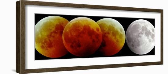 Total Lunar Eclipse, Montage Image-Laurent Laveder-Framed Photographic Print