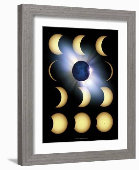 Total Solar Eclipse, Artwork-Detlev Van Ravenswaay-Framed Photographic Print