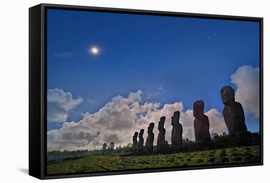 Total solar eclipse, Easter Island, 2010-null-Framed Stretched Canvas