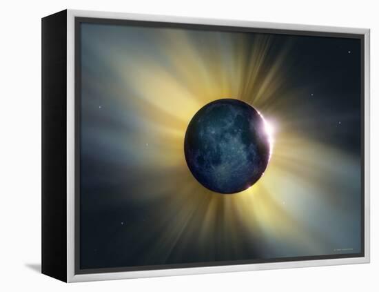 Total Solar Eclipse-Detlev Van Ravenswaay-Framed Premier Image Canvas