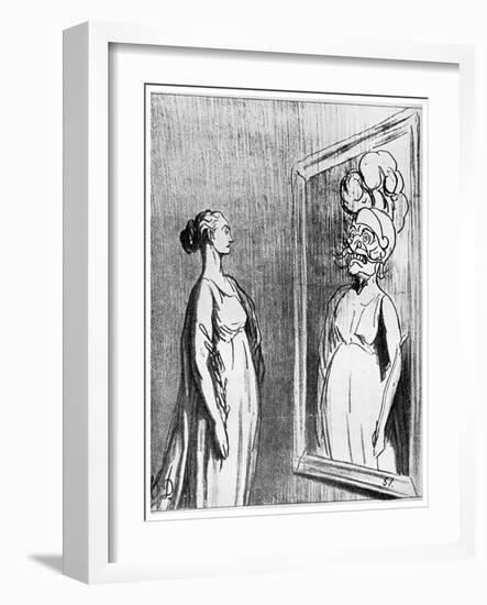 Total War: What Old Mirrors They Make Nowadays, 1868-Honore Daumier-Framed Giclee Print