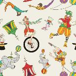 Lovely Circus Collection Seamless Isolated over Grey-Totallypic-Stretched Canvas