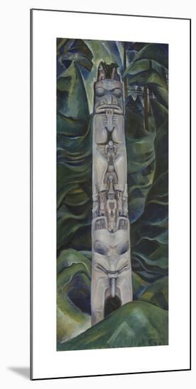 Totem and Forest-Emily Carr-Mounted Premium Giclee Print