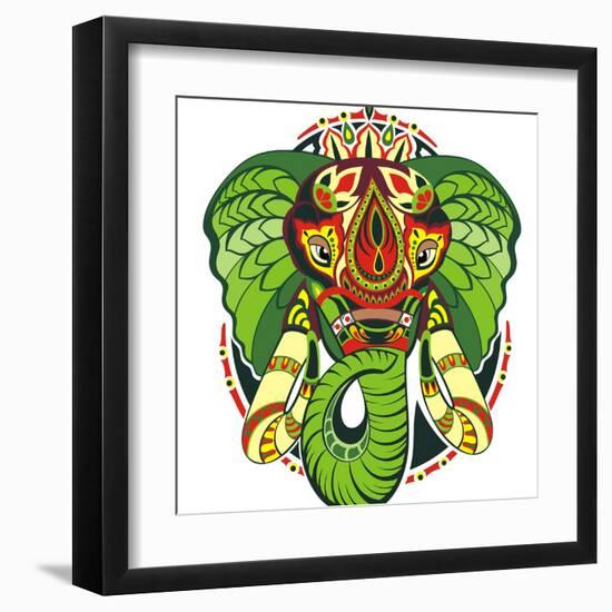 Totem Animal.Elephant-worksart-Framed Art Print