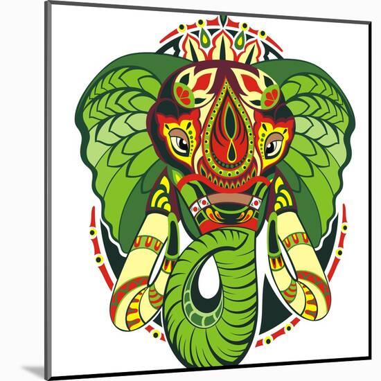 Totem Animal.Elephant-worksart-Mounted Art Print