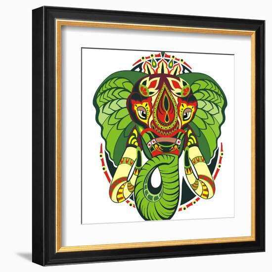 Totem Animal.Elephant-worksart-Framed Art Print