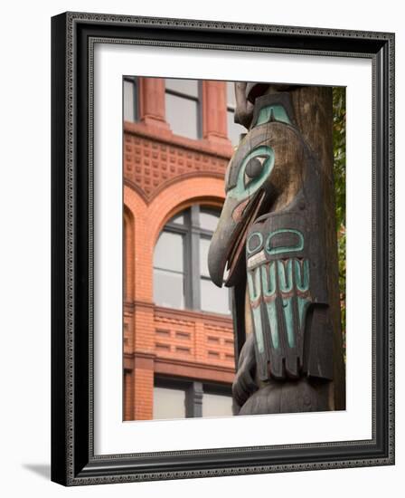 Totem Pole and Pioneer Building at Historic Pioneer Square, Seattle, Washington, USA-Jamie & Judy Wild-Framed Photographic Print