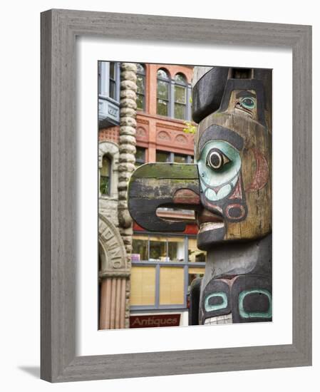 Totem Pole in Pioneer Square, Seattle, Washington State, United States of America, North America-Richard Cummins-Framed Photographic Print