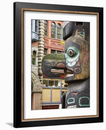 Totem Pole in Pioneer Square, Seattle, Washington State, United States of America, North America-Richard Cummins-Framed Photographic Print