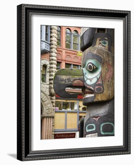 Totem Pole in Pioneer Square, Seattle, Washington State, United States of America, North America-Richard Cummins-Framed Photographic Print