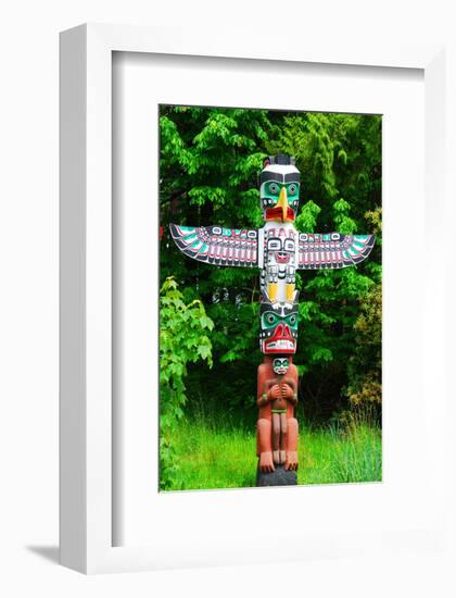 Totem Pole in Stanley Park-null-Framed Art Print