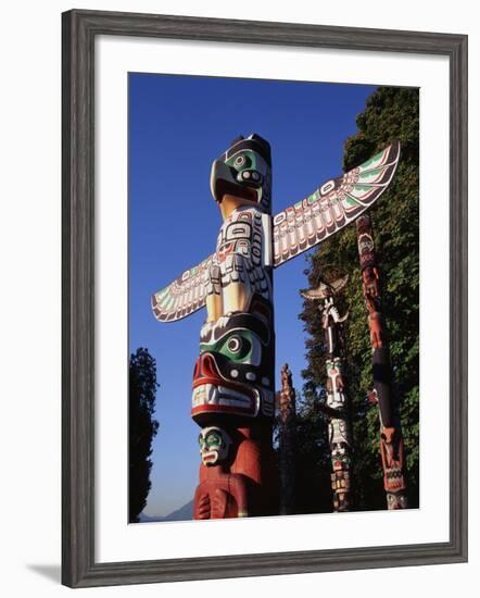 Totem Pole,Stanley Park, Vancouver, Canada-Walter Bibikow-Framed Photographic Print