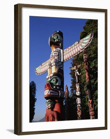 Totem Pole,Stanley Park, Vancouver, Canada-Walter Bibikow-Framed Photographic Print