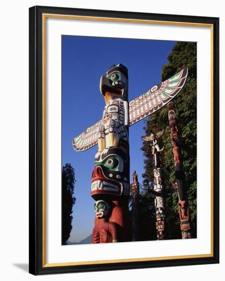 Totem Pole,Stanley Park, Vancouver, Canada-Walter Bibikow-Framed Photographic Print