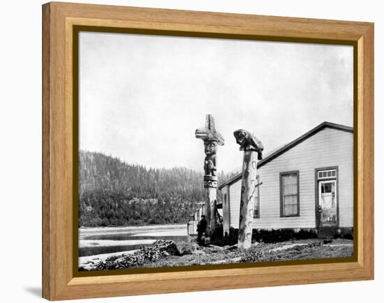Totem Poles, Alaska, USA, 1893-John L Stoddard-Framed Premier Image Canvas