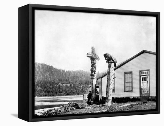 Totem Poles, Alaska, USA, 1893-John L Stoddard-Framed Premier Image Canvas