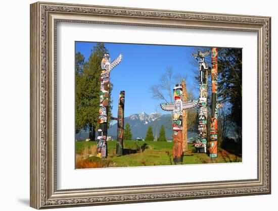 Totem's Poles in Stanley Park-null-Framed Art Print