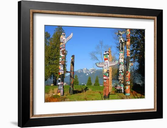 Totem's Poles in Stanley Park-null-Framed Art Print