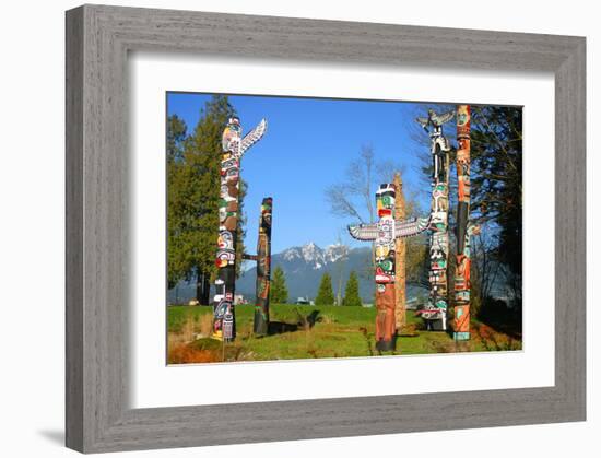 Totem's Poles in Stanley Park-null-Framed Art Print