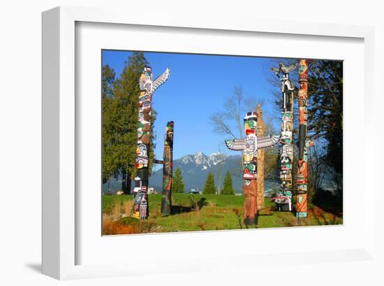 Totem's Poles in Stanley Park-null-Framed Art Print