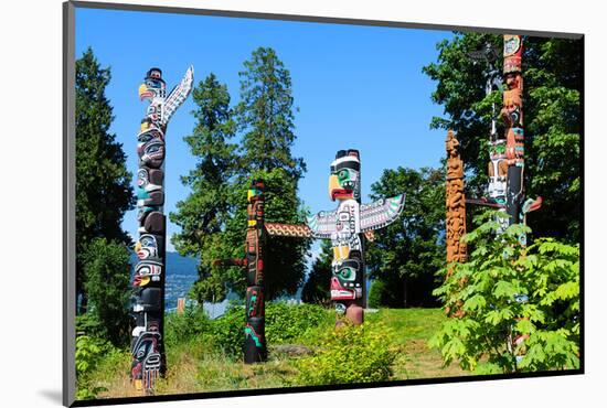 Totems Stanley Park Vancouver-null-Mounted Art Print