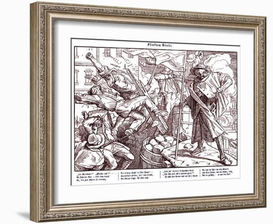 Totentanz 1848: Death leads revolutionary citizens-Alfred Rethel-Framed Giclee Print