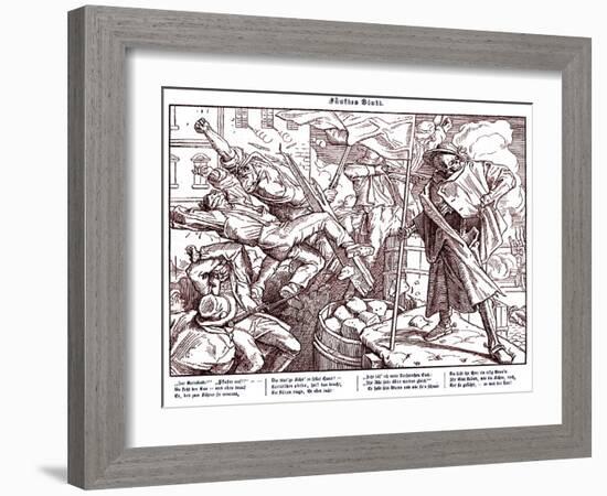 Totentanz 1848: Death leads revolutionary citizens-Alfred Rethel-Framed Giclee Print