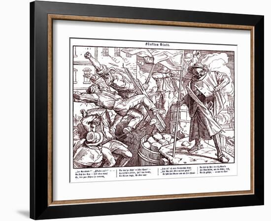 Totentanz 1848: Death leads revolutionary citizens-Alfred Rethel-Framed Giclee Print