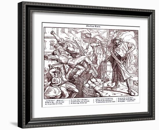Totentanz 1848: Death leads revolutionary citizens-Alfred Rethel-Framed Giclee Print