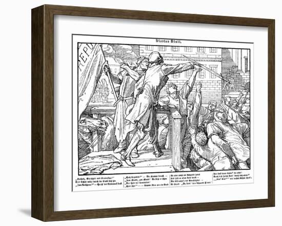 Totentanz 1848: Death offers the sword of Justice-Alfred Rethel-Framed Giclee Print