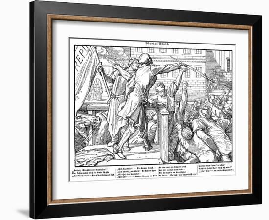 Totentanz 1848: Death offers the sword of Justice-Alfred Rethel-Framed Giclee Print