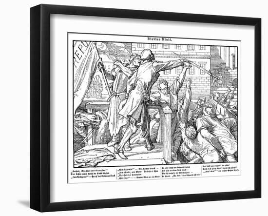 Totentanz 1848: Death offers the sword of Justice-Alfred Rethel-Framed Giclee Print