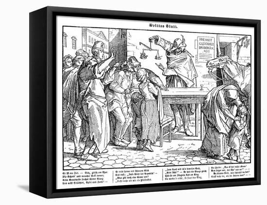 Totentanz 1848: Death proves that all men are equal-Alfred Rethel-Framed Premier Image Canvas