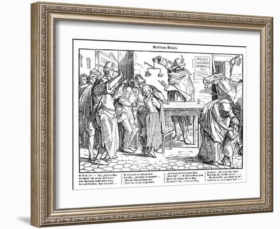 Totentanz 1848: Death proves that all men are equal-Alfred Rethel-Framed Giclee Print