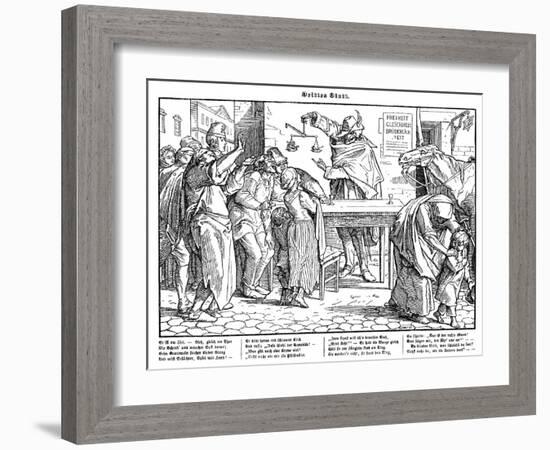 Totentanz 1848: Death proves that all men are equal-Alfred Rethel-Framed Giclee Print