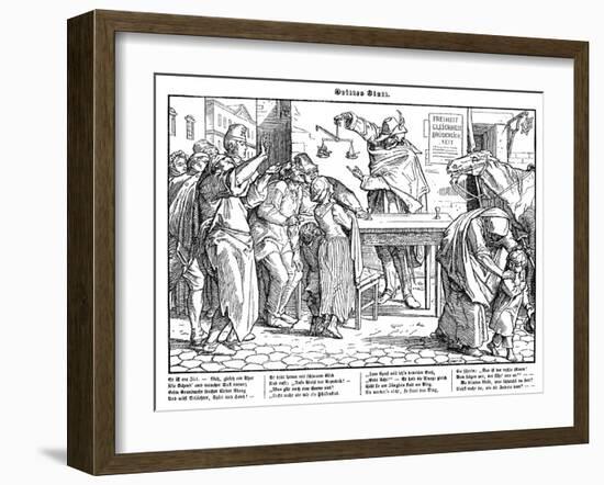 Totentanz 1848: Death proves that all men are equal-Alfred Rethel-Framed Giclee Print