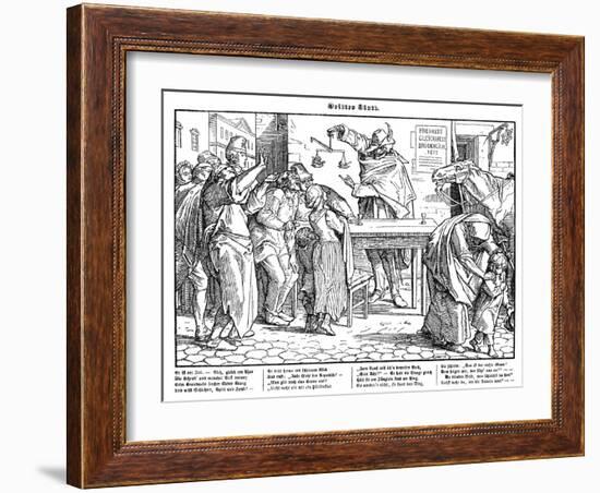 Totentanz 1848: Death proves that all men are equal-Alfred Rethel-Framed Giclee Print