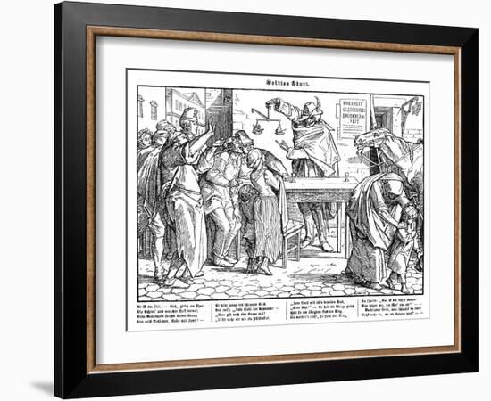 Totentanz 1848: Death proves that all men are equal-Alfred Rethel-Framed Giclee Print