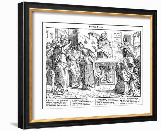 Totentanz 1848: Death proves that all men are equal-Alfred Rethel-Framed Giclee Print