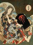 Chinese Courtesan Yang Guifei Meeting Luo Gongyuan on a Cloud Outside the Moon Palace-Totoya Hokkei-Giclee Print