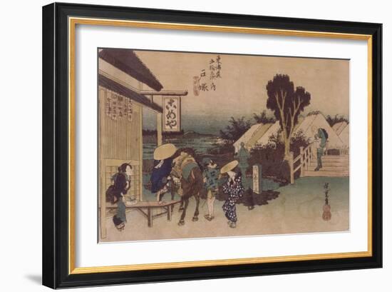 Totsuka, détour par Motomachi-Ando Hiroshige-Framed Giclee Print